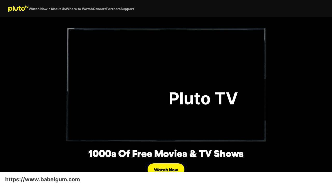 https://pluto.tv/welcome screenshot